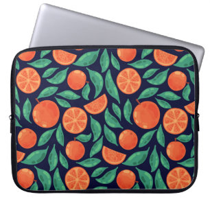 Orange Fruit: Colourful Vintage Seamless Laptop Sleeve