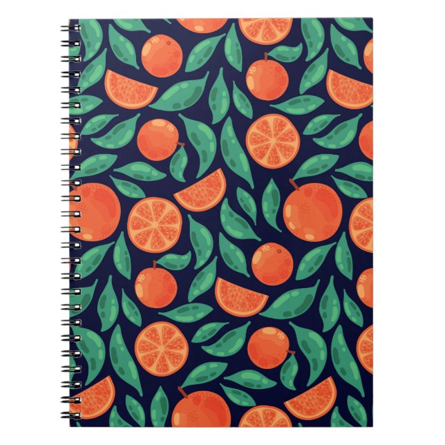 Orange Fruit: Colourful Vintage Seamless Notebook (Front)