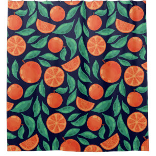 Orange Fruit: Colourful Vintage Seamless Shower Curtain