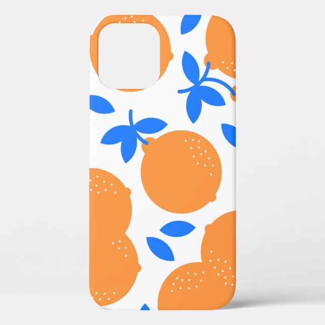 Orange Fruit: Exquisite Blue-Twigged Pattern. Case-Mate iPhone Case (Back)