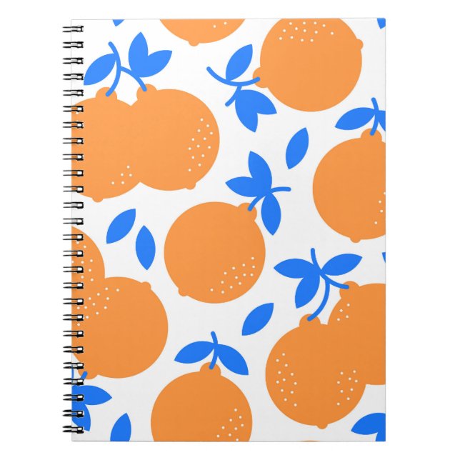 Orange Fruit: Exquisite Blue-Twigged Pattern. Notebook (Front)