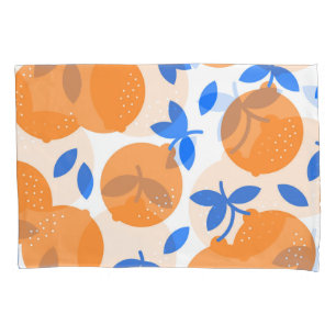 Orange Fruit: Exquisite Blue-Twigged Pattern. Pillowcase