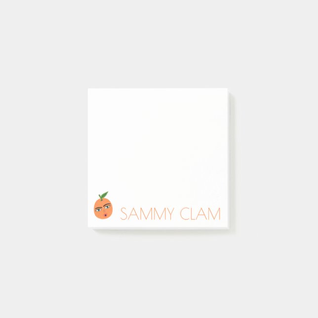 Orange Fruit Food CUSTOM Illustration Shopping Post-it Notes (Front)