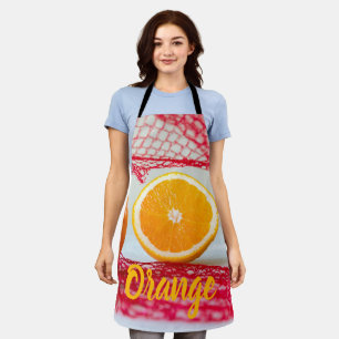 Orange fruit for vegan and vegeatrian apron