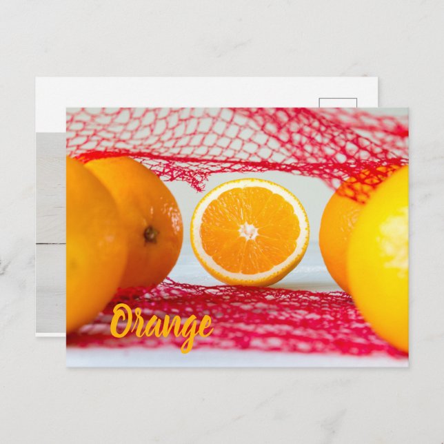 Orange fruit for vegan and vegeatrian postcard (Front/Back)