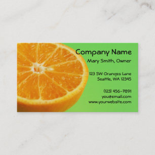 Orange Fruit Half Slice Business Card
