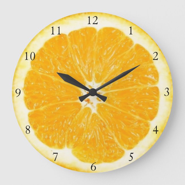 Orange Fruit Kitchen Clock (Front)