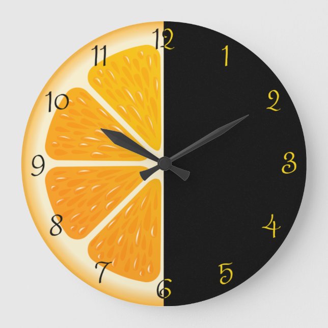Orange Fruit, Kitchen Large Clock (Front)