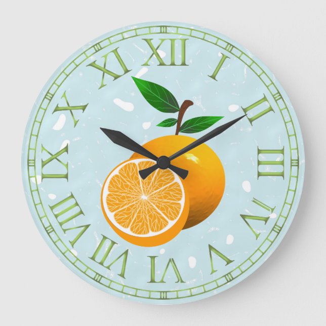 Orange Fruit Large Clock (Front)