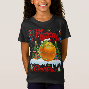 Orange Fruit Lights Xmas Tree Santa Orange Christm T-Shirt