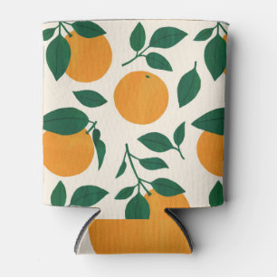 Orange Fruit Pattern Illustration Can Cooler