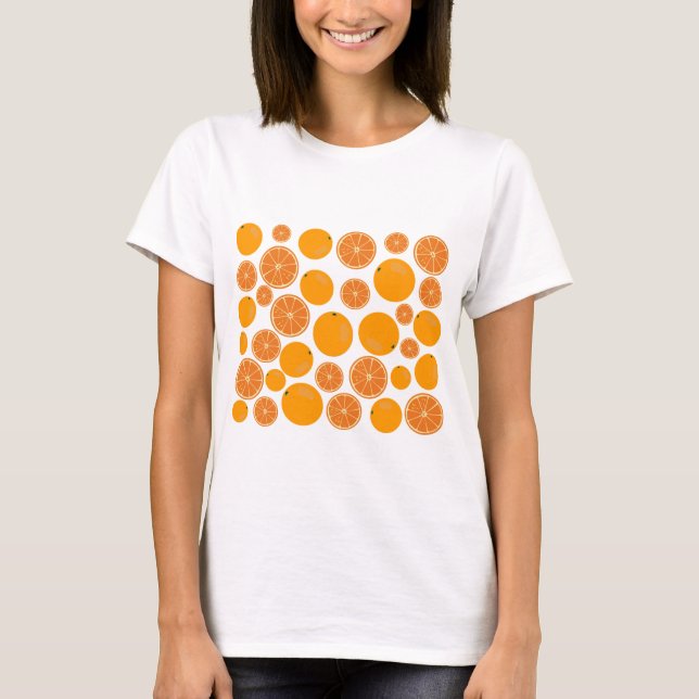 Orange Fruit Pattern T-Shirt (Front)