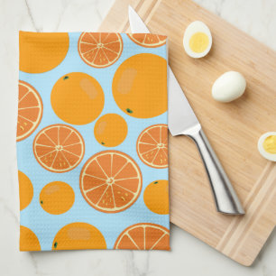 Orange Fruit Pattern Tea Towel