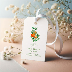 Orange Fruit Personalised A Gift From Family Name Gift Tags