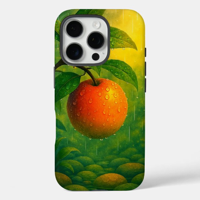 Orange Fruit Rainy Nature Case-Mate iPhone Case (Back)