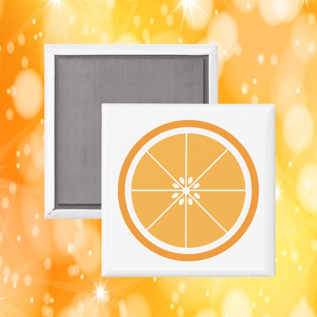 Orange Fruit Slice Magnet (A magnet featuring an orange fruit slice.)