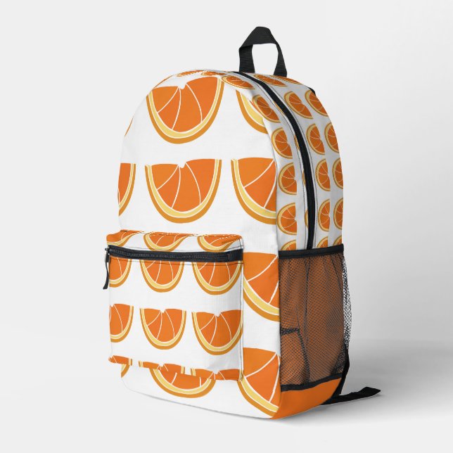 Orange Fruit Slice  Printed Backpack (Back Corner Right)