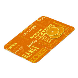 Orange Fruit Slices Typo - Flexible Magnet