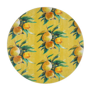 Orange Fruit Watercolor Fresh Citrus Artwork Cutting Board