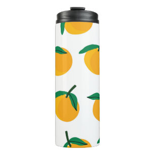 orange fruit with white background seamless patter thermal tumbler