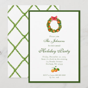 Orange fruit wreath Holiday Party Announcement