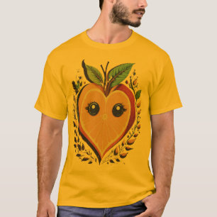 Orange Fruits Love Heart - Special Moment Design T-Shirt