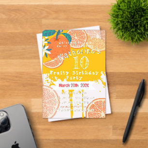 Orange Fruity Birthday Invitation