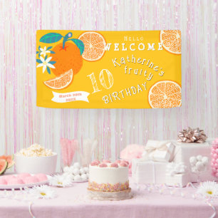 Orange Fruity Birthday Welcome Banner