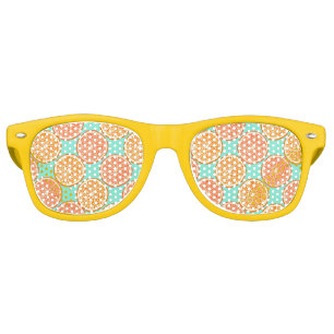 Orange Fruity Teal Blue Yellow Retro Sunglasses