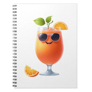 Orange Fun Cheerful Vacation Tropical Drink Party Notebook