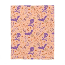 Orange Fun Halloween Ghost and Bones