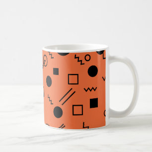 Orange, fun, trendy, geometric Memphis graphic Coffee Mug