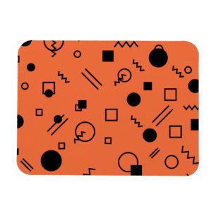 Orange, fun, trendy, geometric Memphis graphic Magnet