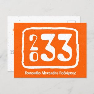 Orange Funky Class Year Graduation Postcard