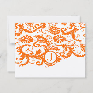 Orange Funky Damask Response Cards