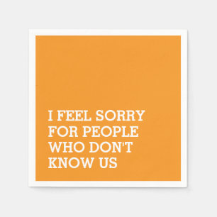 Orange Funny Sarcastic Party Napkin