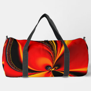 Orange Fury Fractal American Mojo Pillow Duffle Bag
