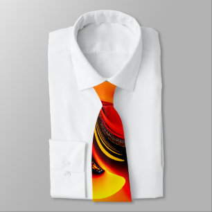 Orange Fury Fractal Tie