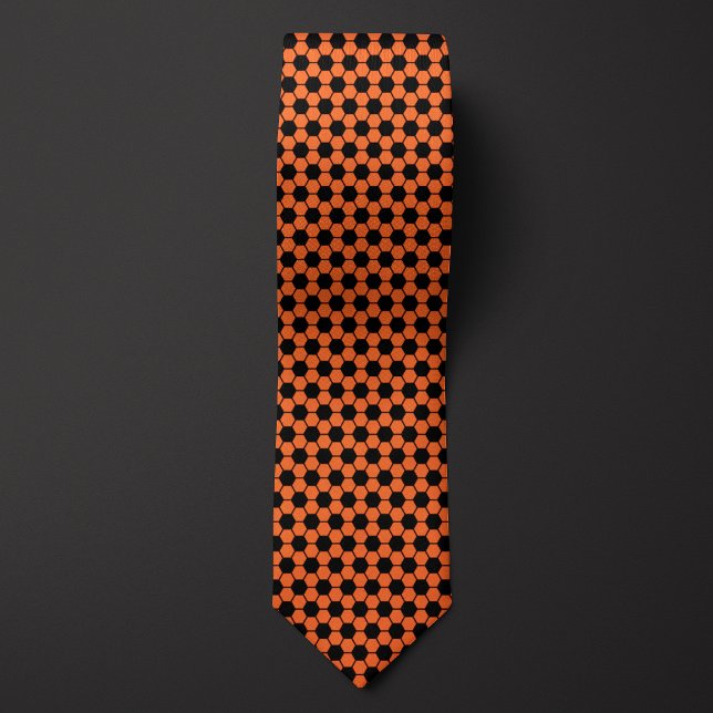 Orange Futbol Soccer Ball Pattern Tie (Creator Uploaded)
