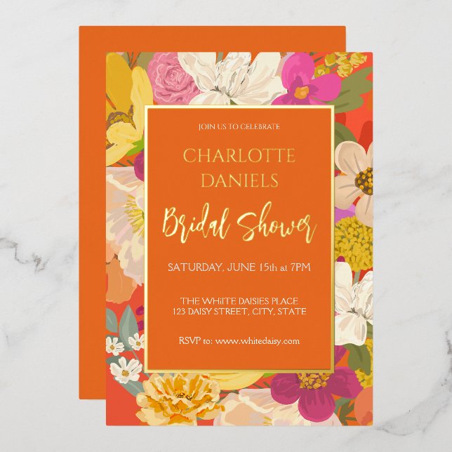 Orange Garden Floral Bridal Shower (Front/Back)