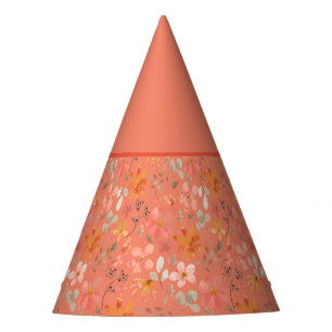 Orange garden thanksgiving pattern  party hat