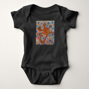 Orange Gecko Baby Bodysuit