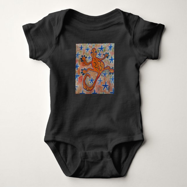 Orange Gecko Baby Bodysuit (Front)