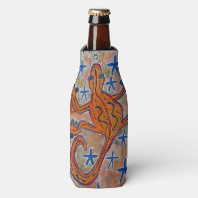 Orange Gecko Bottle Cooler (Bottle Front)