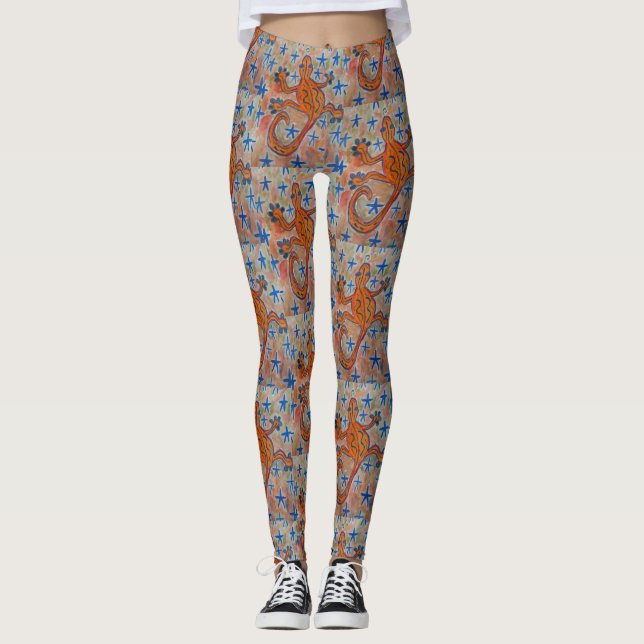 Orange Gecko Leggings (Front)