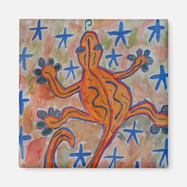 Orange Gecko Magnet (Front)
