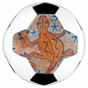 Orange Gecko Soccer Ball