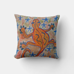 Orange Gecko Throw Cushion
