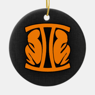 Orange Gemini Ceramic Tree Decoration