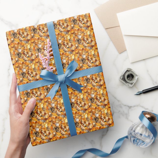Orange Gemstone  Wrapping Paper (Gifting)